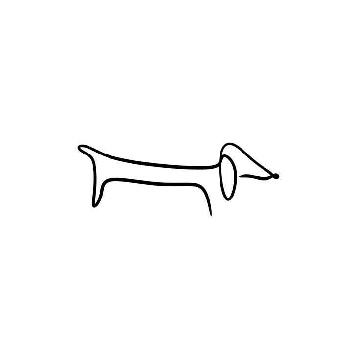 Forex tile 10x10cm - Dachshund, who let the dog out? for wholesale by Lourens Exclusive