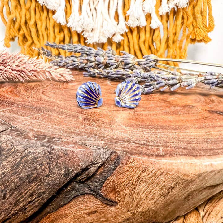 Wolf and Clay Pty Ltd - Wholesale Stud/post earrings - Maris - Sea Shell - Porcelain Stud Earrings4