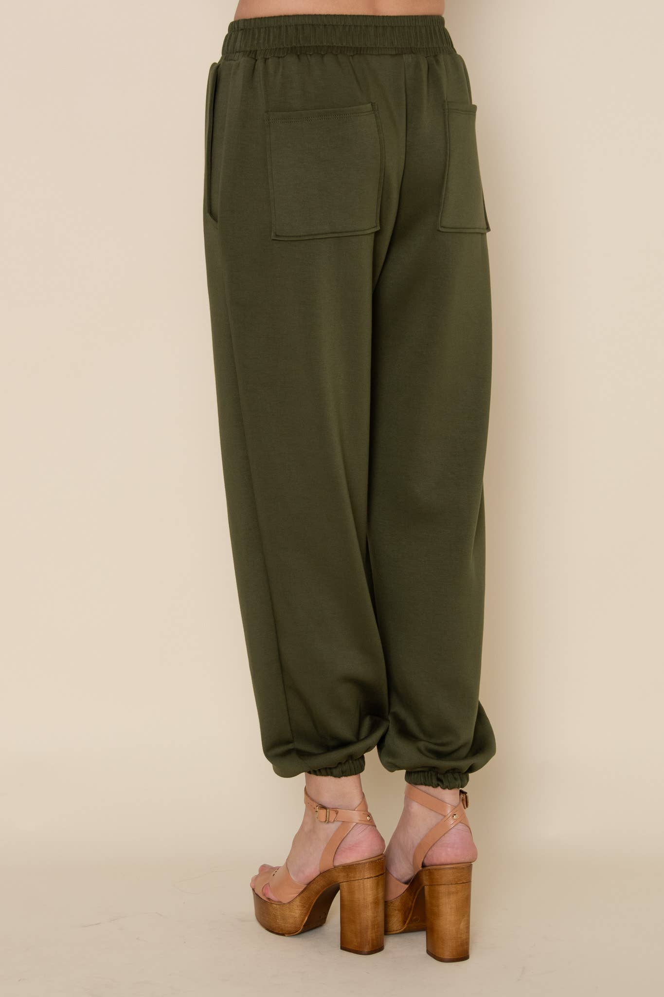 OLIVE ELASTIC WAIST JOGGER PANTS- PD6576FO for wholesale on Faire4