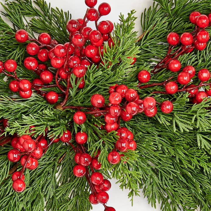WORTH IMPORTS - Wholesale Christmas Decoration - 30" Red Berries Cypress Swag