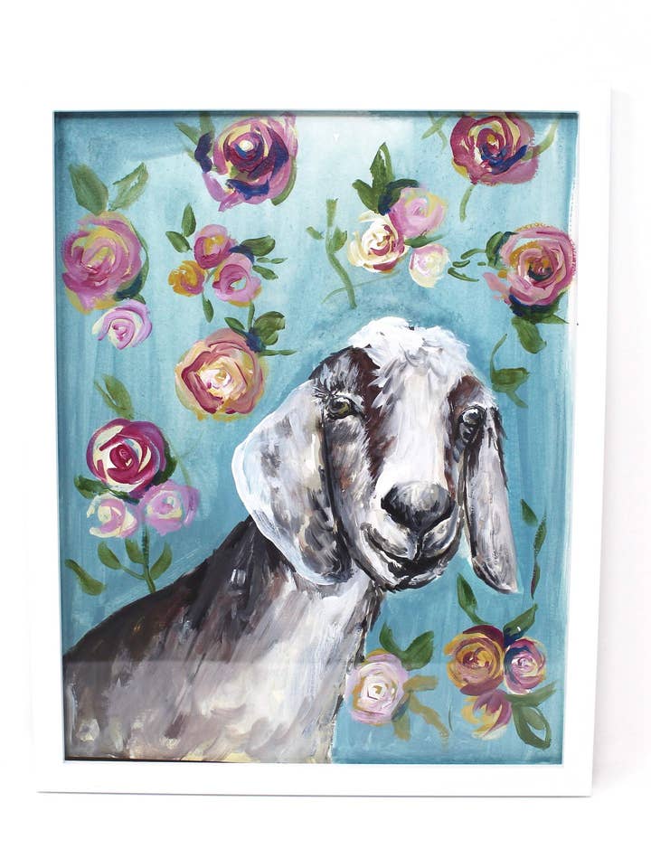 Floral Goat Art Print for wholesale by Shelby Kregel Art and Design
