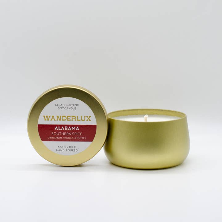 Wanderlux Alabama Southern Spice 6,5 ounce sojakaars voor wholesale door Wanderlux Candles