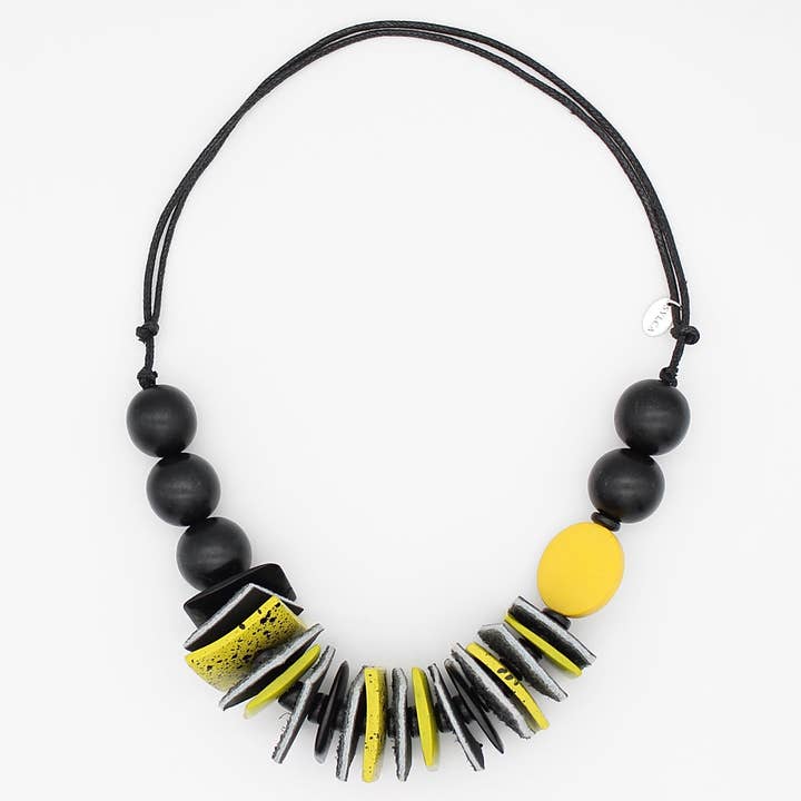 Mixed Media Citrine Statement Necklace for wholesale by Sylca Designs