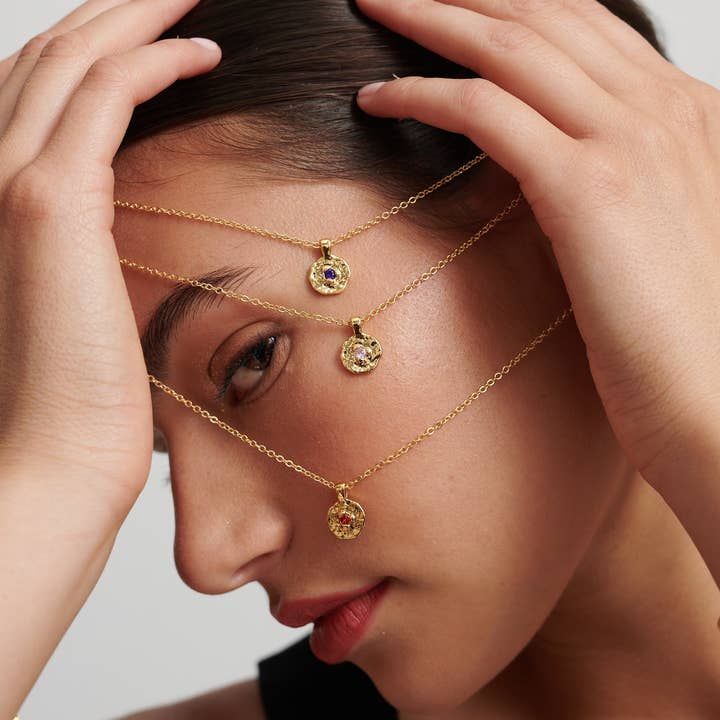 Angels Whisper Accessories - Wholesale Pendant/charm necklace - Birthstone 18K Gold Plated Necklace15