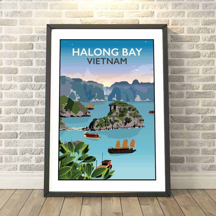 Tabitha Mary – Engroshandel Kunsttryk – Halong-bugten, Vietnam Print, Viskestykke, Kort & Gaver