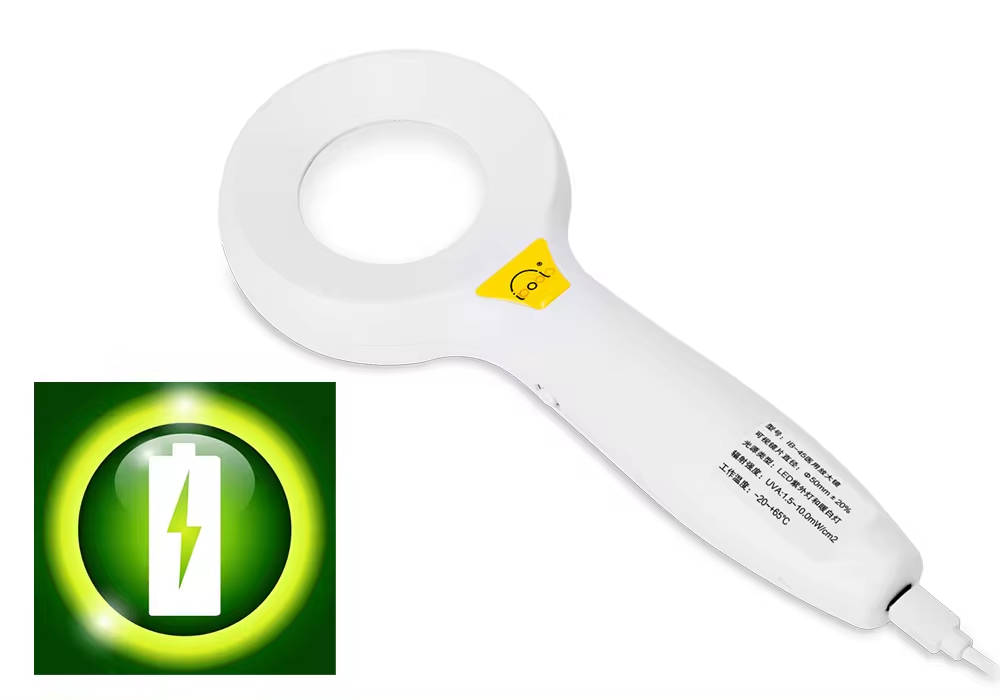 Weiss IBOOLO DE-215 Dermatoskop mit UV-LED Wood-Lampe, Hautanalysator und tragbarem UV-Licht-Scanner für den Großhandel auf Faire6