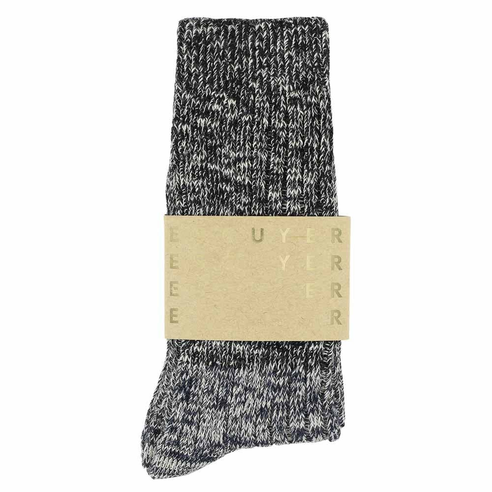 ESCUYER - Wholesale Socks - Men's - Men Melange Block Socks - Black / Blue1