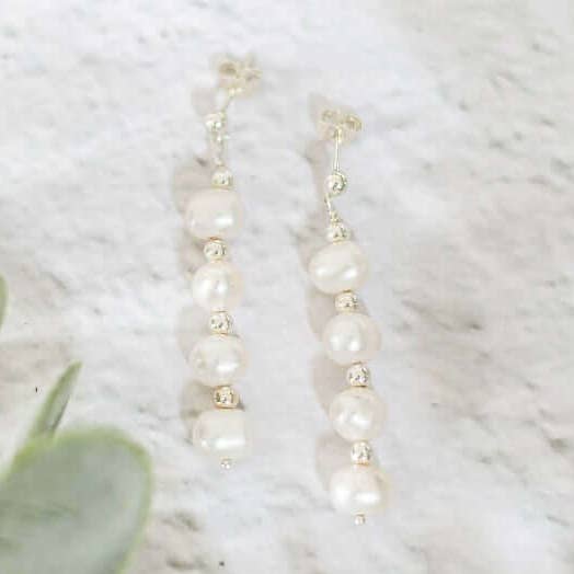 Freshwater Pearl Drop Earrings (Long) for wholesale by Made Here with Love