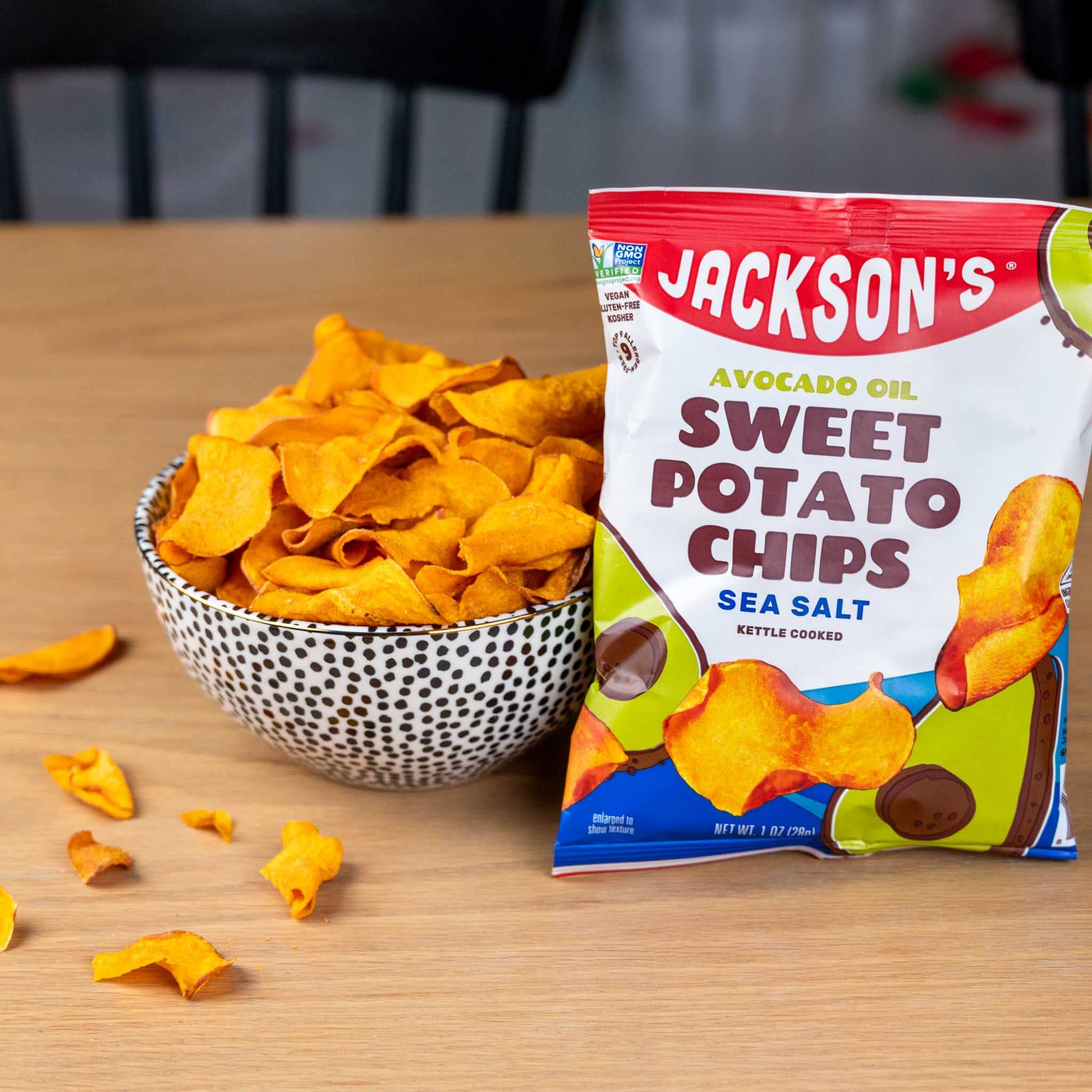 Jackson's - Wholesale Chips - Sea Salt Sweet Potato Chips in Avocado Oil 1oz (Pack of 30)2