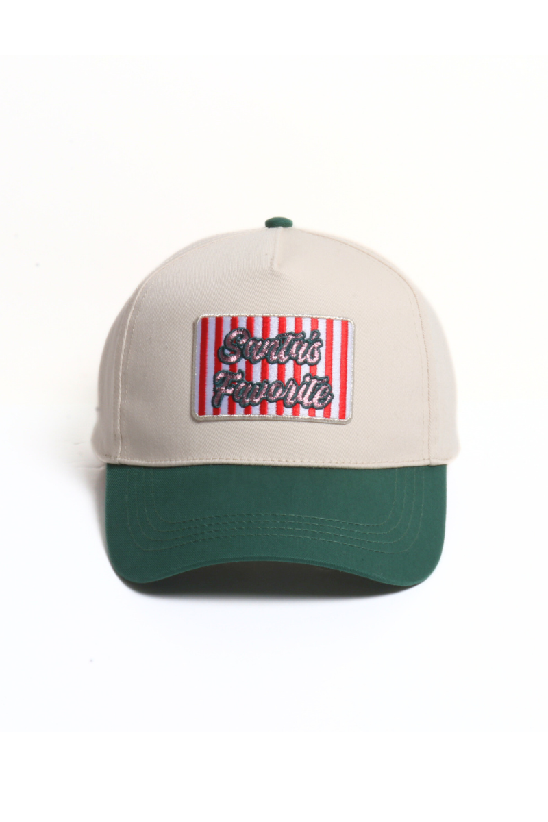 David And Young - Wholesale Baseball Cap - Unisex - Christmas Holiday SANTA'S FAVORITE Patch Two Tone Cap0