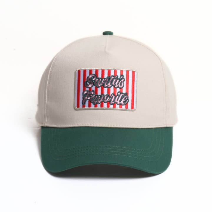 David And Young - Wholesale Baseball Cap - Unisex - Christmas Holiday SANTA'S FAVORITE Patch Two Tone Cap