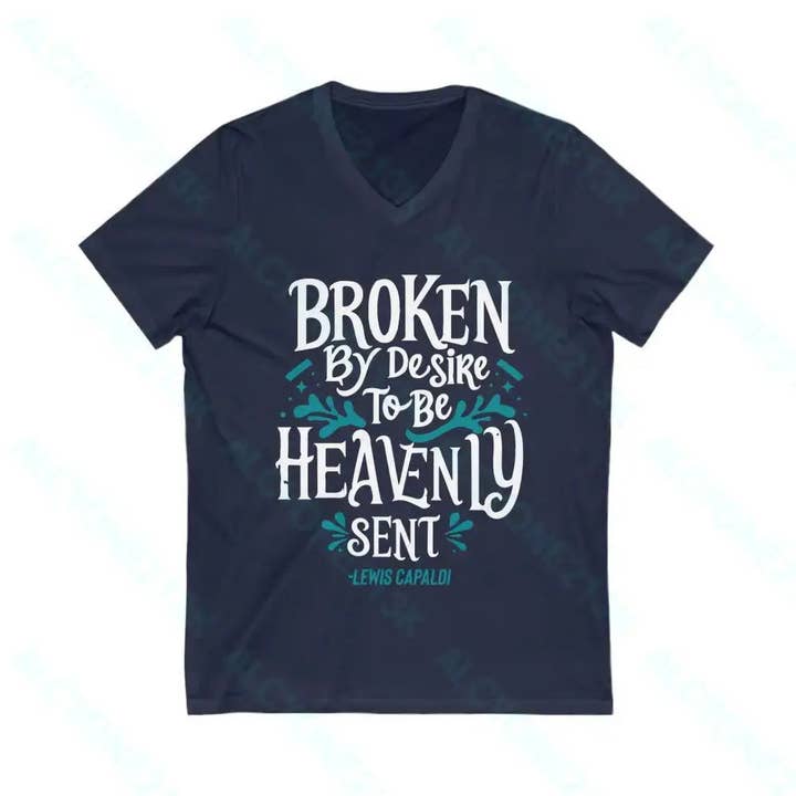 Camiseta Lewis Capaldi Unissex de manga curta com decote em V por atacado de Alcyone213k