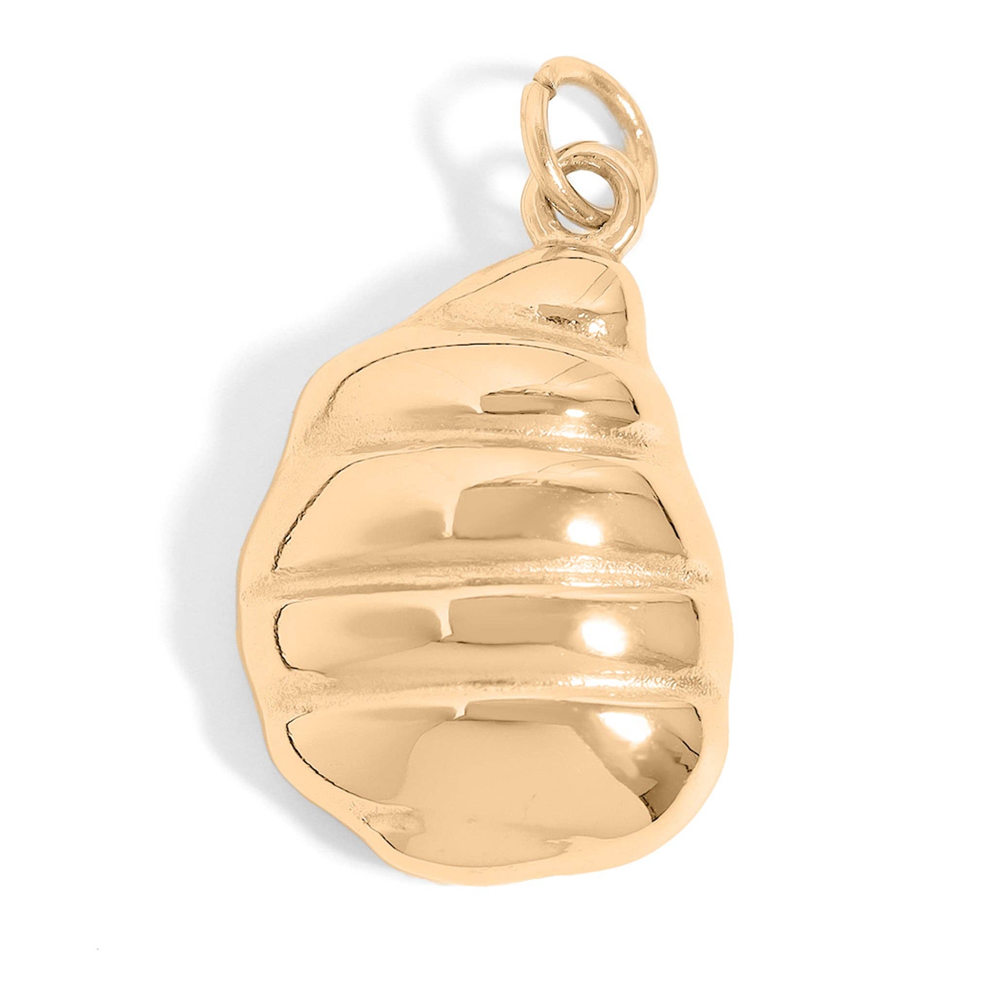 WJW - Wholesale Individual Charm/Pendant - 18K Gold PVD Stainless Steel Shell Charm with Pearl3