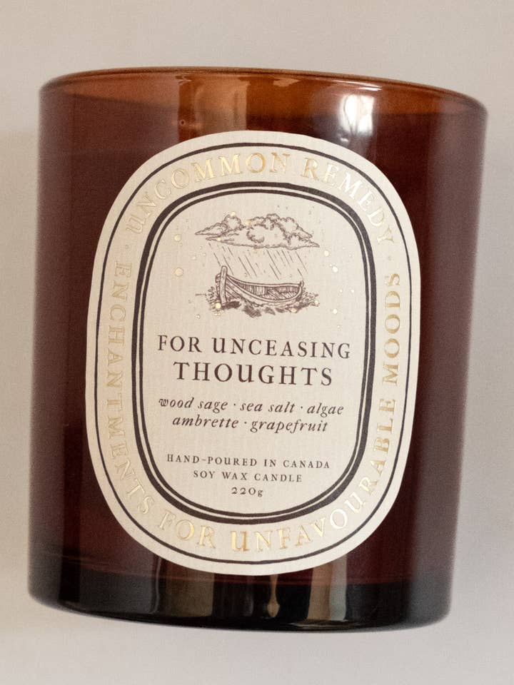 For Unceasing Thoughts: 220g Soy Wax Candle for wholesale by Uncommon Remedy