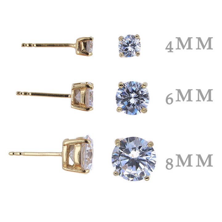 Gold Vermeil CZ Studs for wholesale by Mayas Gems