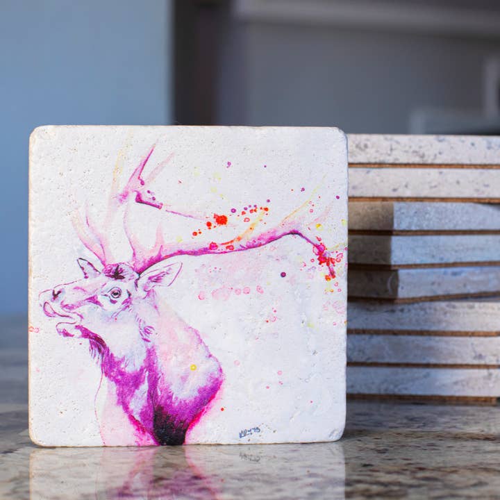 Elk Call Coaster for wholesale by Art For The Young At Heart