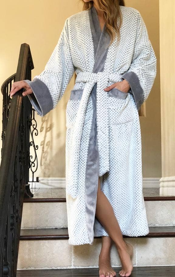 Keikico - Vendita all'ingrosso Vestaglia - Donna - Accappatoio da spa lungo di lusso nero4