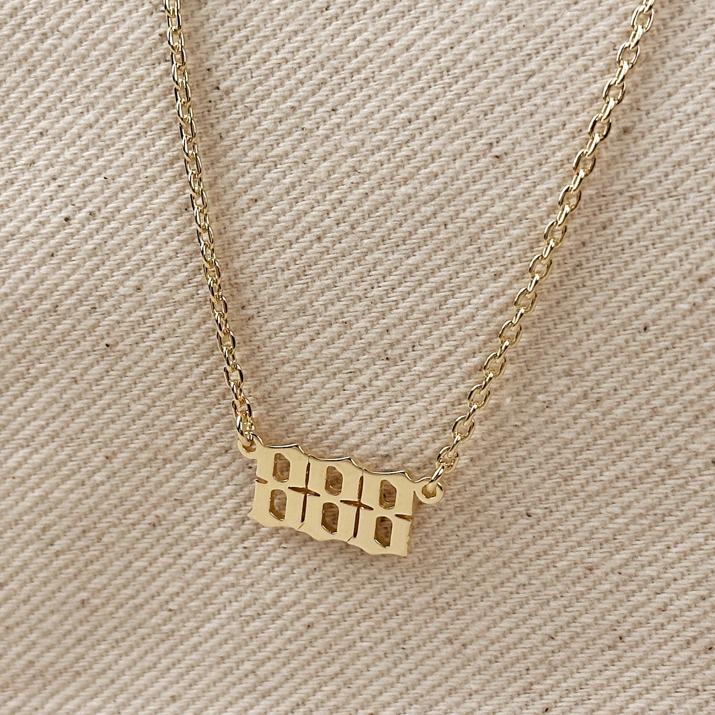 GoldFi - Wholesale Pendant/Charm Necklace - 18k Gold Filled Angel Number Necklace13