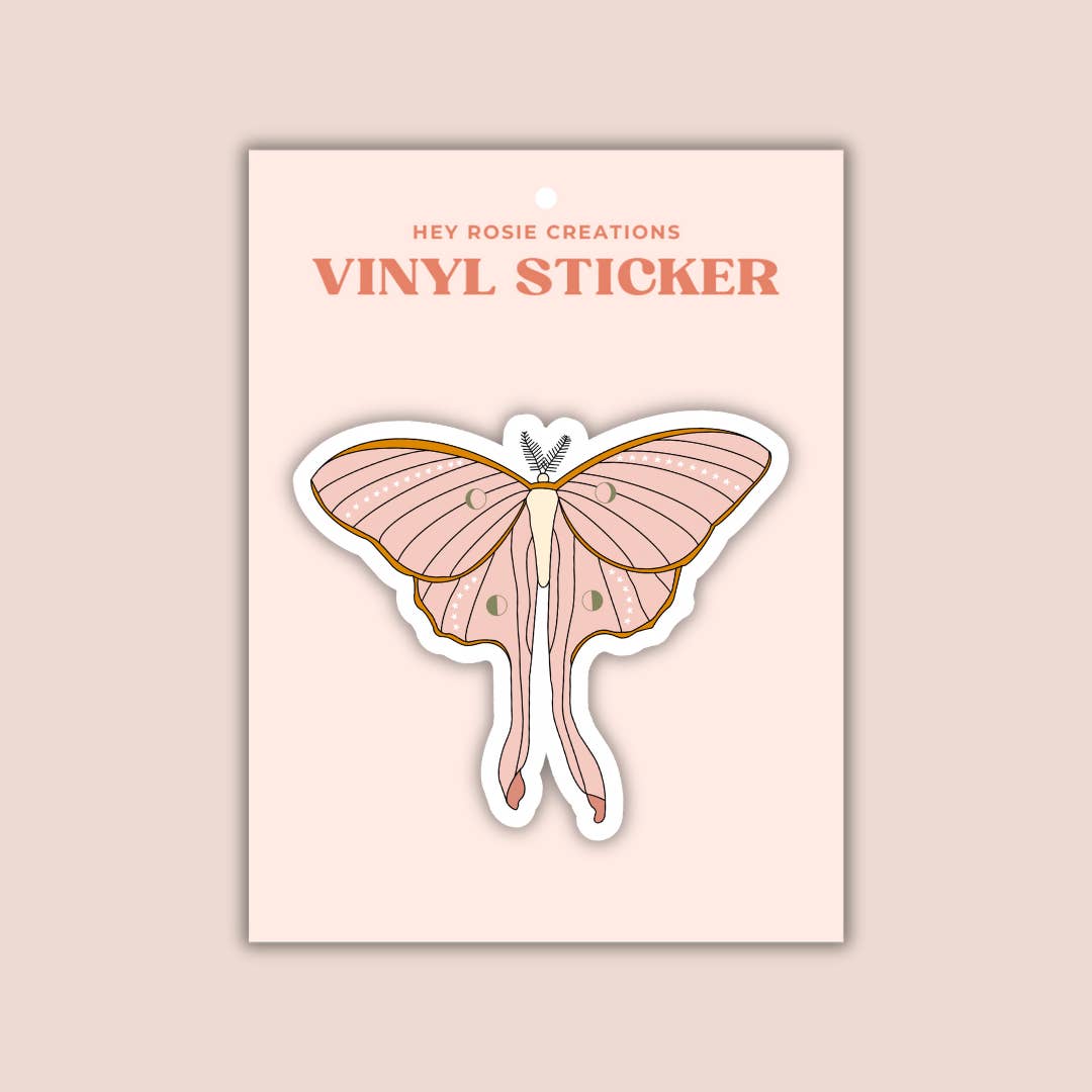 Hey Rosie Creations - Wholesale Sticker - Lunar Moth Sticker
