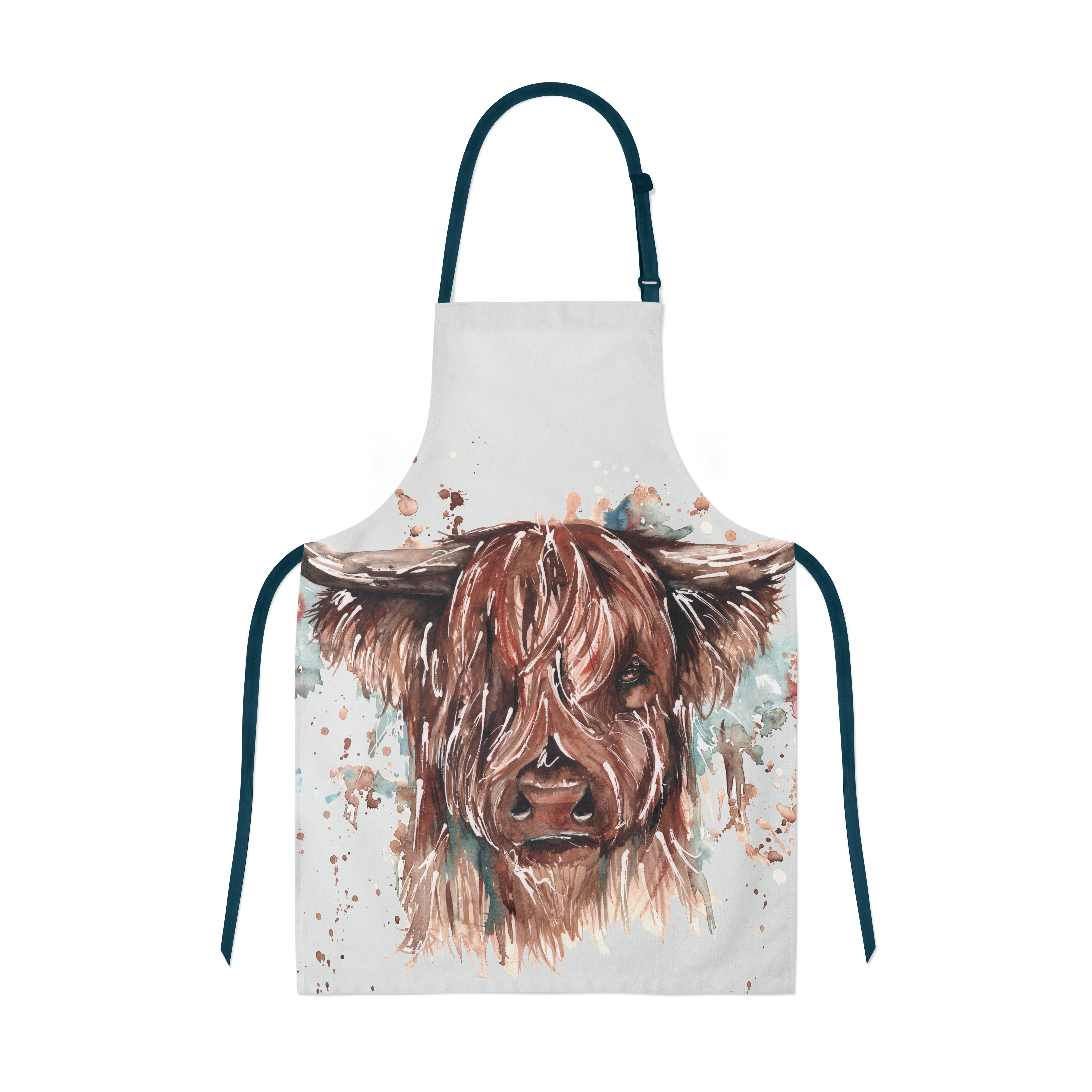 Meg Hawkins Art – wholesale Apron – Highland Cow Design Cotton Apron0