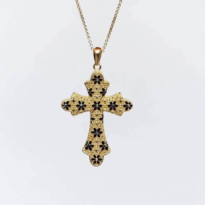 COLLIER CROIX MOYEN EN ARGENT pour la vente par MINA MINA