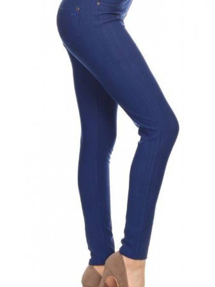 Jeggings de mezclilla premium - Pantalones azul real para mujer para venta al por mayor de LeggingGirl.com