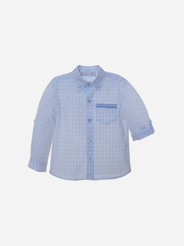 Camicia a quadri blu da ragazzo per la vendita all'ingrosso da parte di Patachou