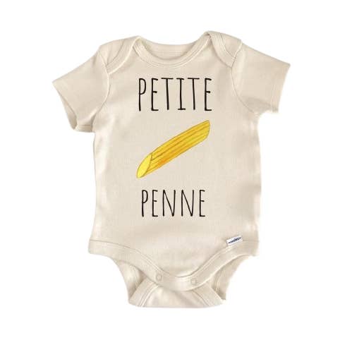 Italian Pasta Penne - Baby Boy Girl Clothes Infant Bodysuit Funny Cute Newborn for wholesale by North Fork Forager LLC
