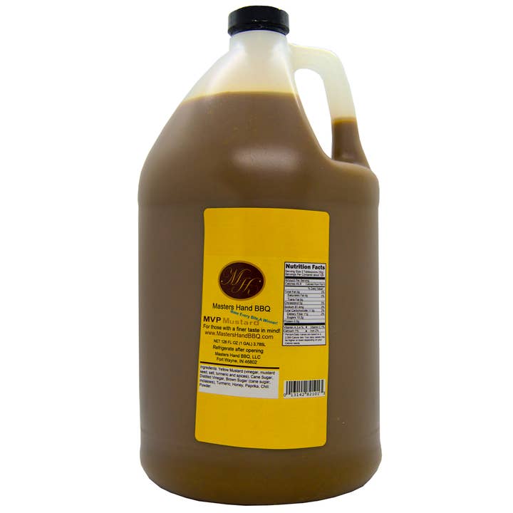 MVP Mustard Gallon Partial Case 40BM128 for wholesale by Master's Hand BBQ