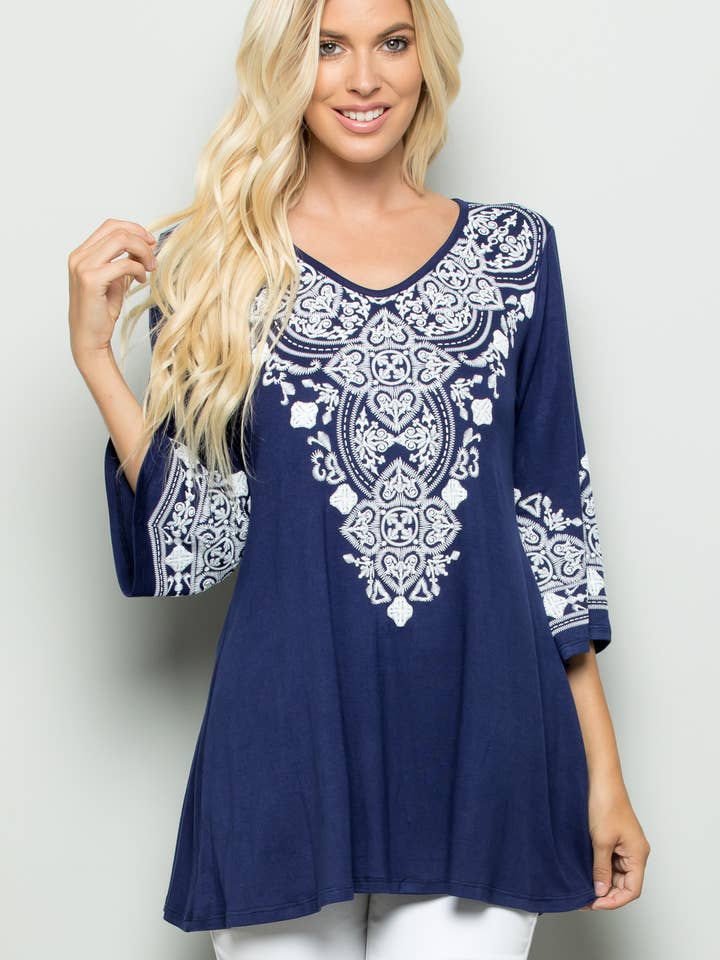 Pink Irene Wholesale - Wholesale Tunic - Women's - DAMASK TOP19