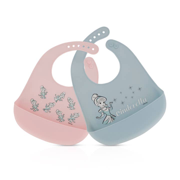 Cudlie Accessories - Wholesale Bib - Baby - Disney Characters 2 Pack Silicone Bibs (mickey,minnie,pooh)