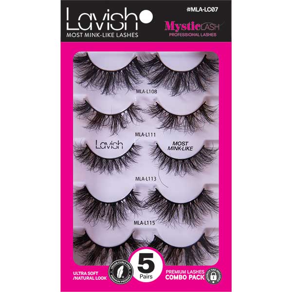 Majestic Wholesale - Wholesale False/Fake Eyelashes - MysticLash Lavish Combo Pack  5 Pairs of Ultra-Soft Lashes8
