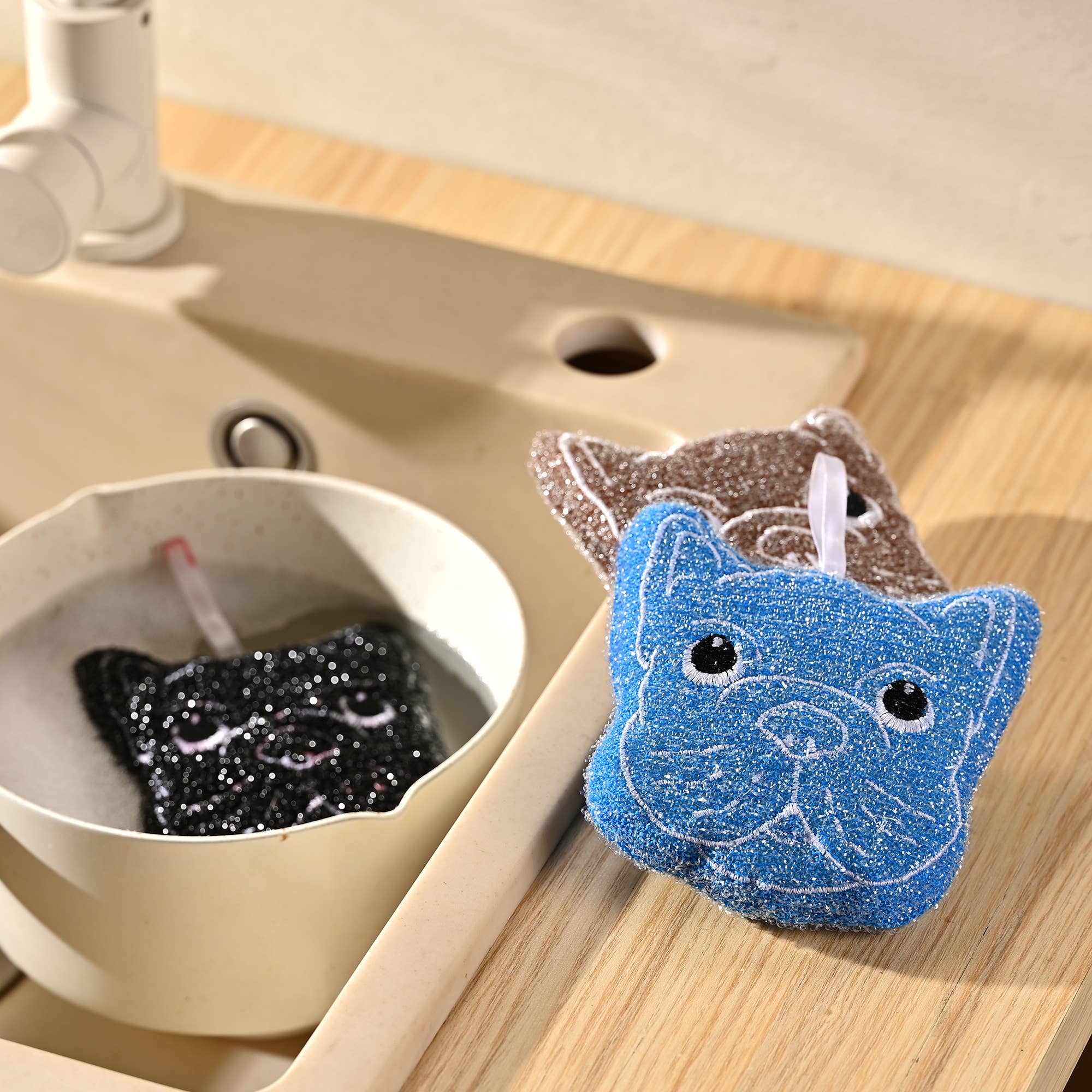 Fox Run Brands - Wholesale Schoonmaaksponsjes - Fox Run Bulldog Keukensponsenset, Multicolor Pak van 34