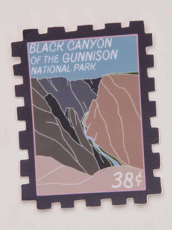 Black Canyon of the Gunnison National Park Stamp Sticker for wholesale by Emma Menke Art