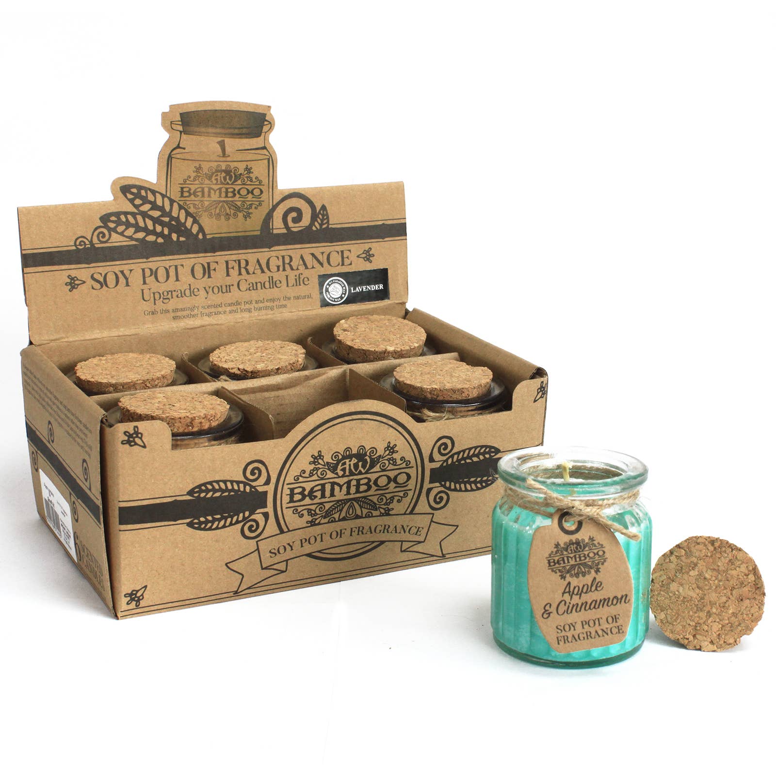 AW Artisan - Wholesale Novelty Candle - Soy Wax Candle Jar x6 - Apple and Cinnamon2