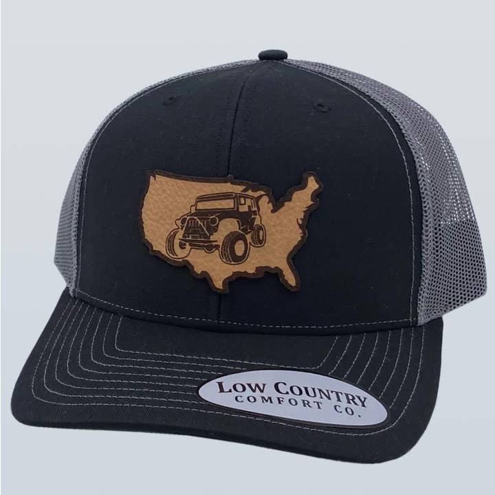USA Jeep Inspired Patch Svart/Charcoal Hat för wholesale av Riverbed Threads