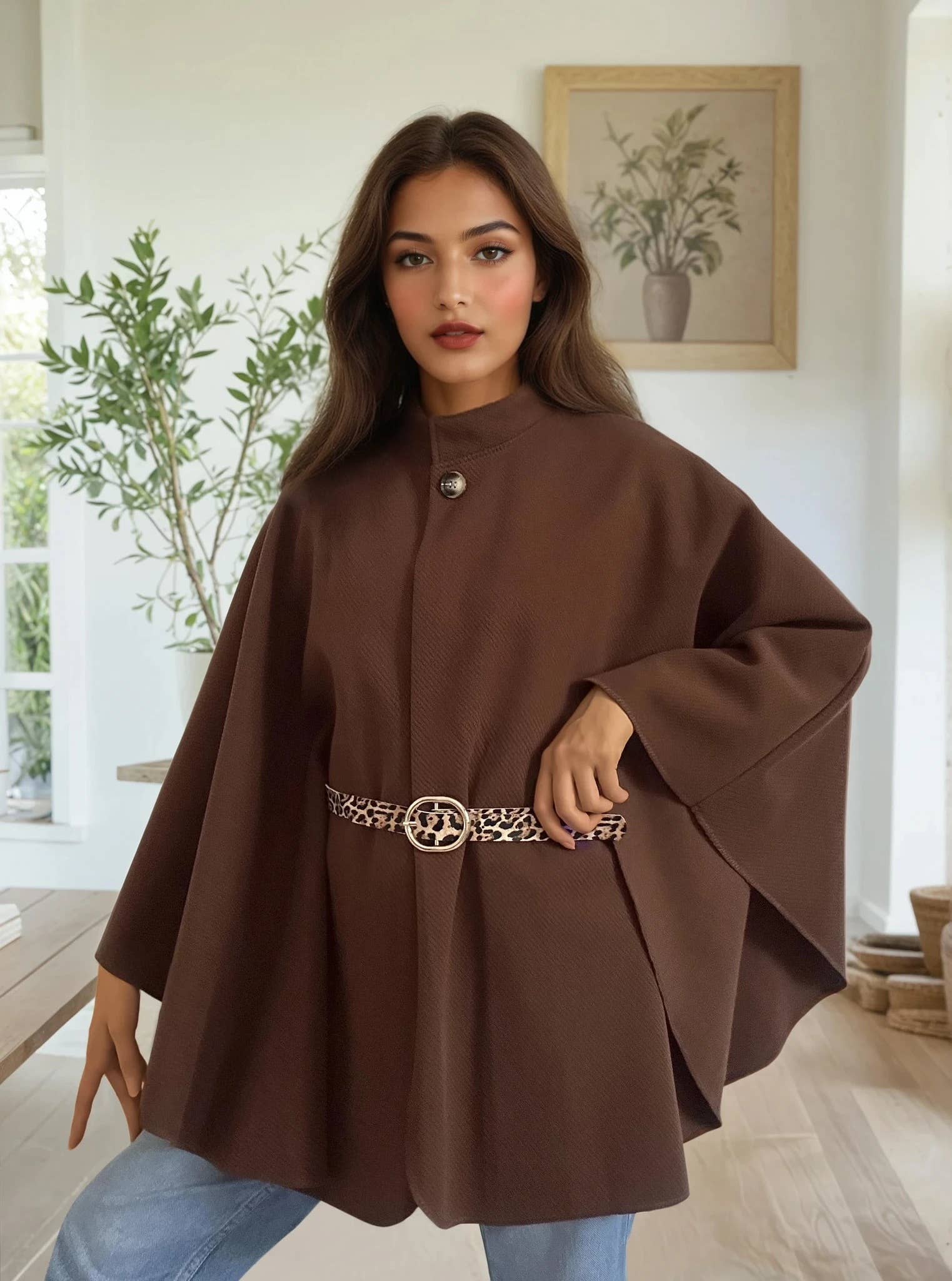 ZAFA PARIS - Wholesale Jacket - Women's - 58P7H17 Buttoned cape jacket with belt2