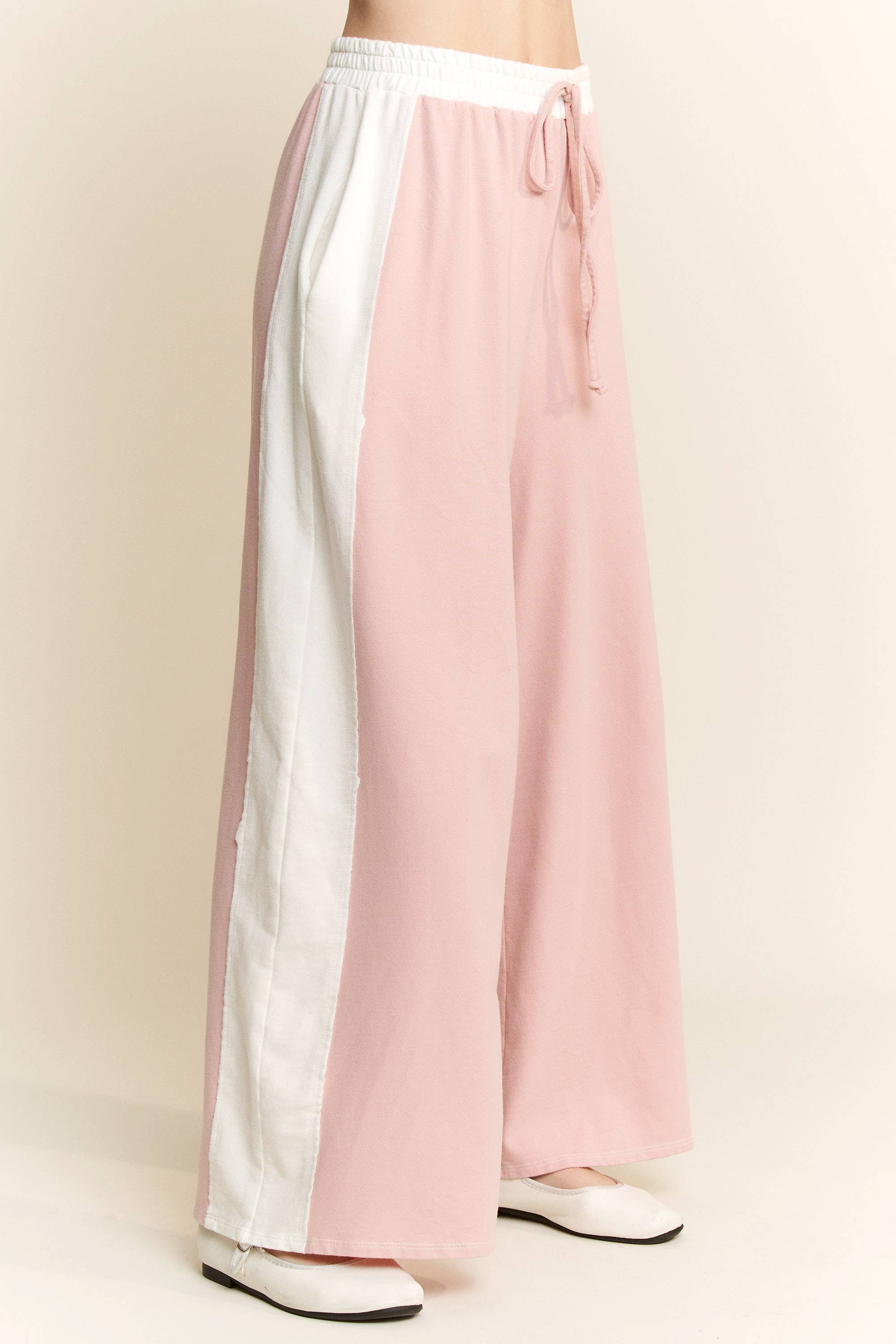 J.Her – Großhandel Lounge-Trainingshose/-Jogginghose – Damen – Gewaschene Kontrast-Seiten-Frühlings-Lounge-Hose HP637514