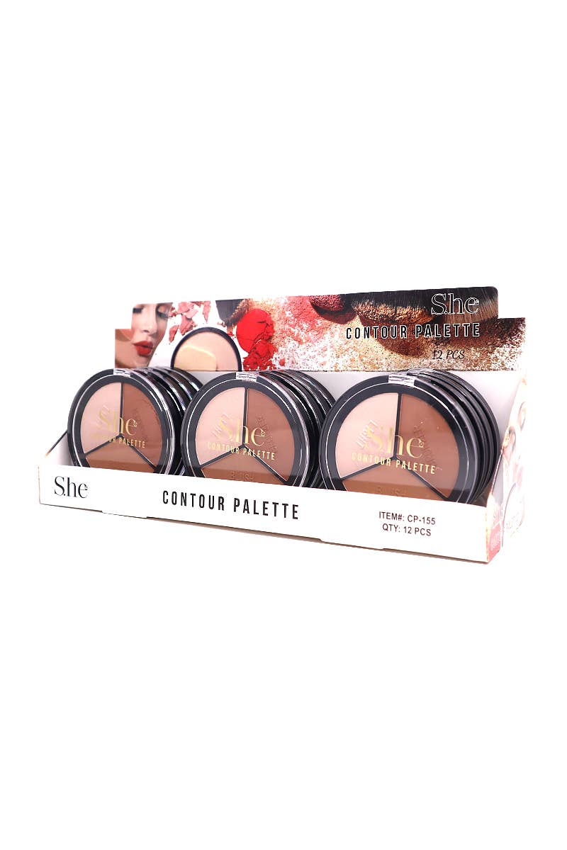 PINEAPPLE Beauty - Wholesale Makeup Contour - Makeup She CP155 3Color Contour Palette - 12pc1