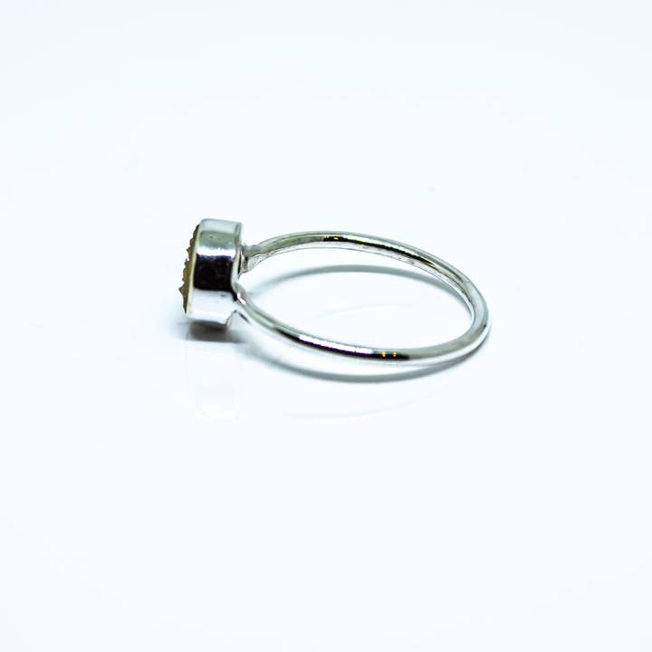 Quasar Gems USA - Venta al por mayor Anillos solitarios - Anillo de Drusa Plata de Ley 925 Blanco