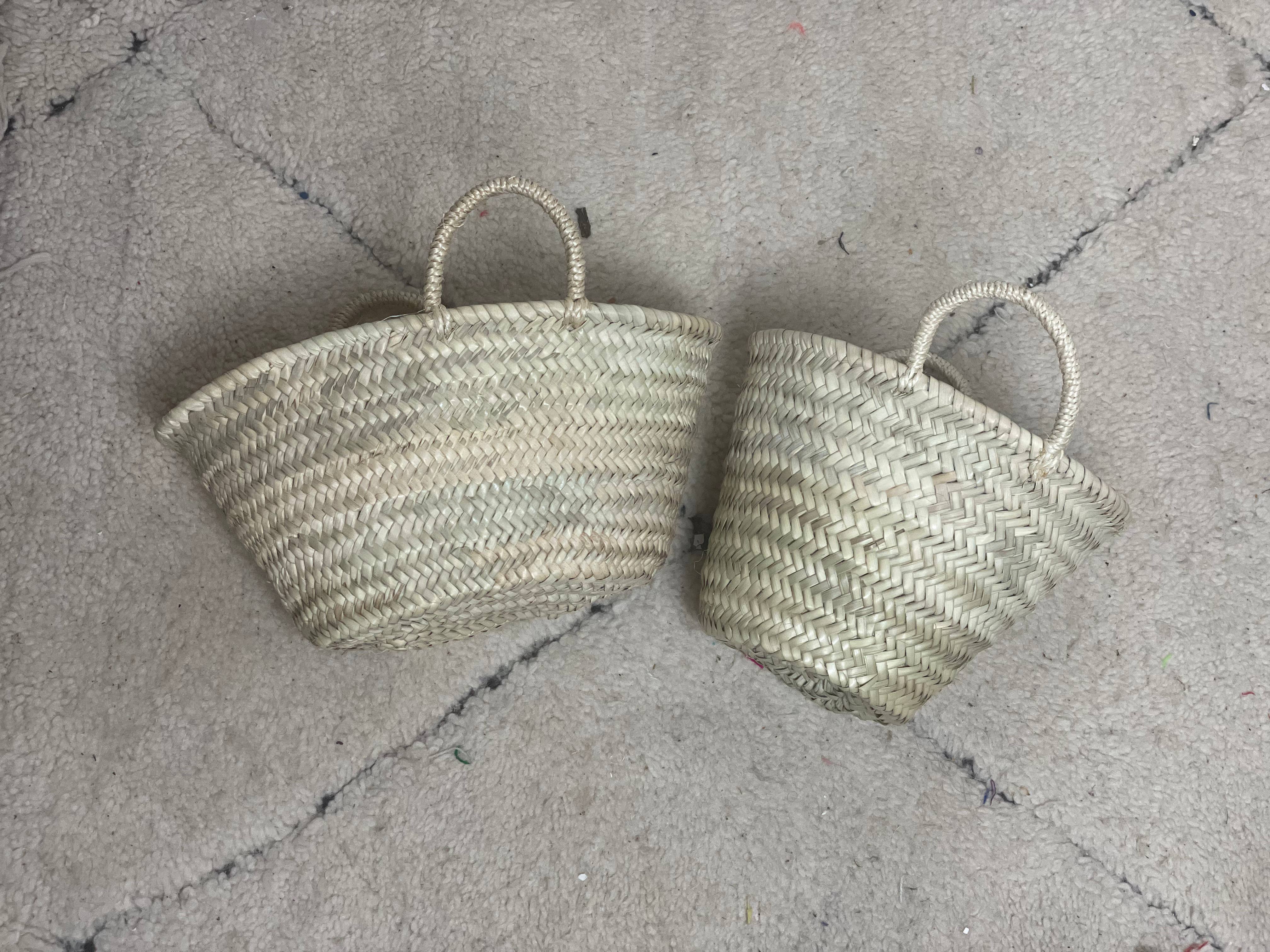 ProHandmadeDesign – wholesale Beach bag – NATURAL STRAW BASKET, small rose basket4