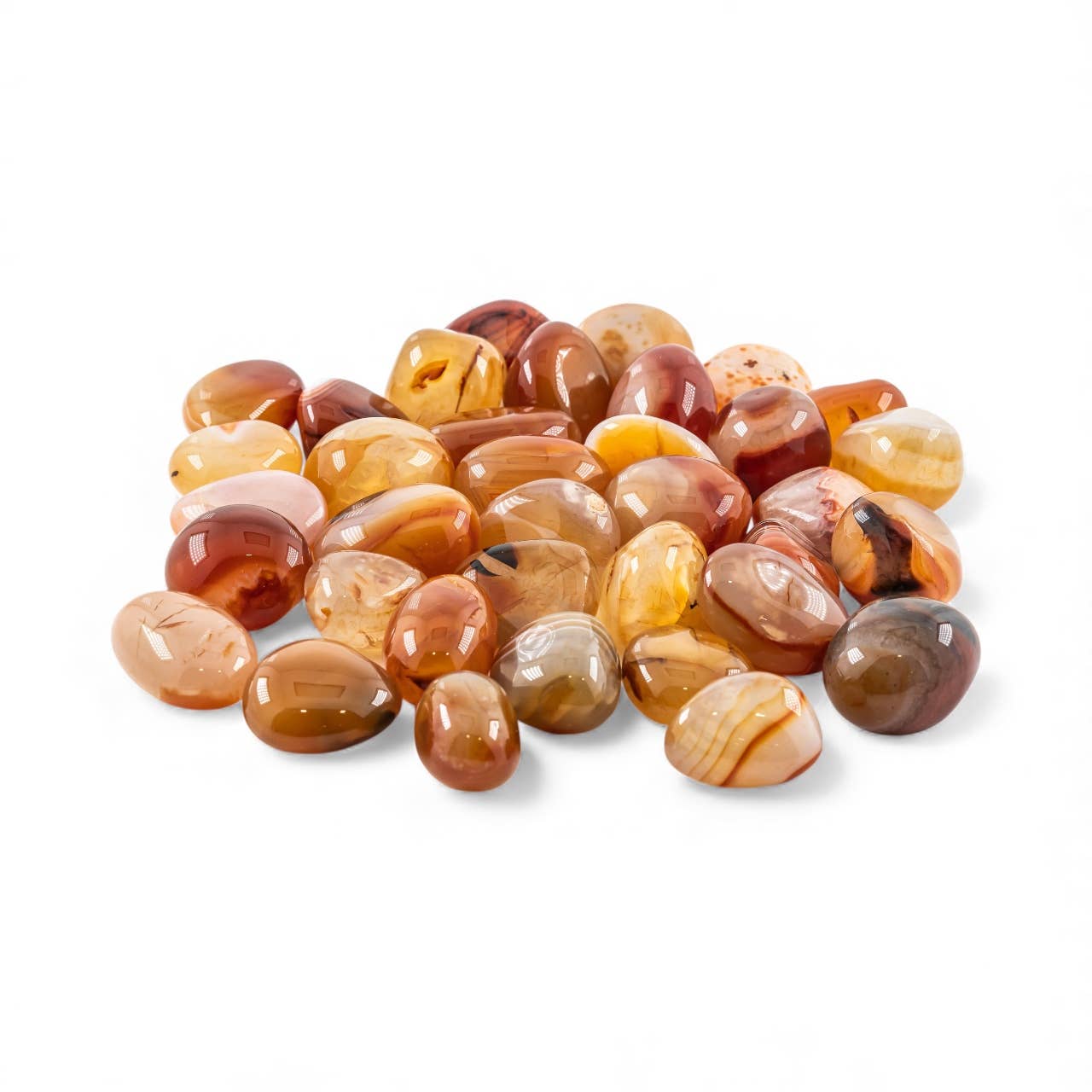 Quasar Gems USA - Wholesale Spiritual Stone/Crystal - Banded Carnelian Tumbled 20-30mm 1KG/2.2lbs1