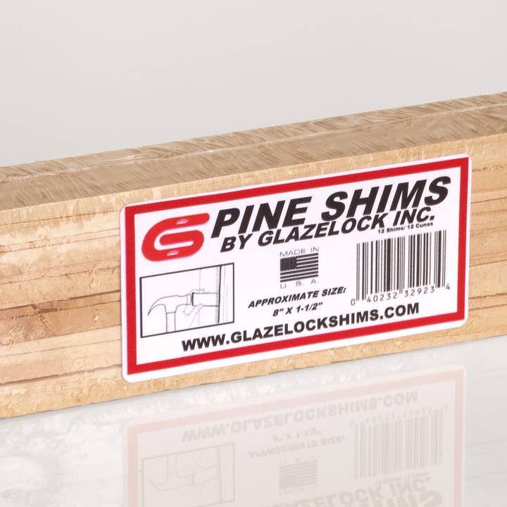 FLI Products - Wholesale Craft supplies - Glazelock Natural Pine Wood Shims 8" x 1-1/4" x 3/8"2