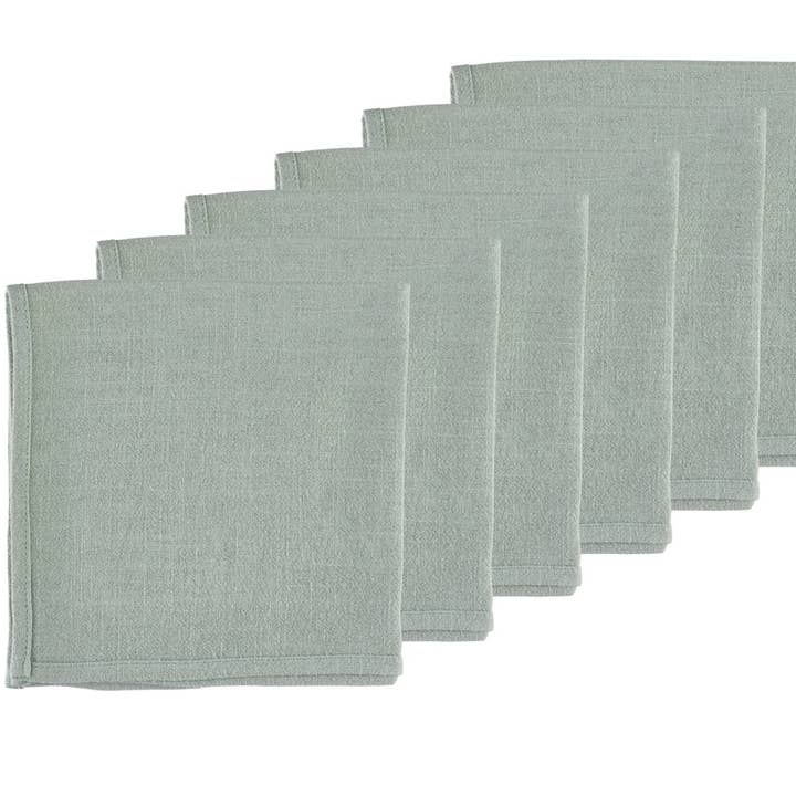Guardanapo - 6 peças - Linho e algodão verde claro por atacado de Björn
