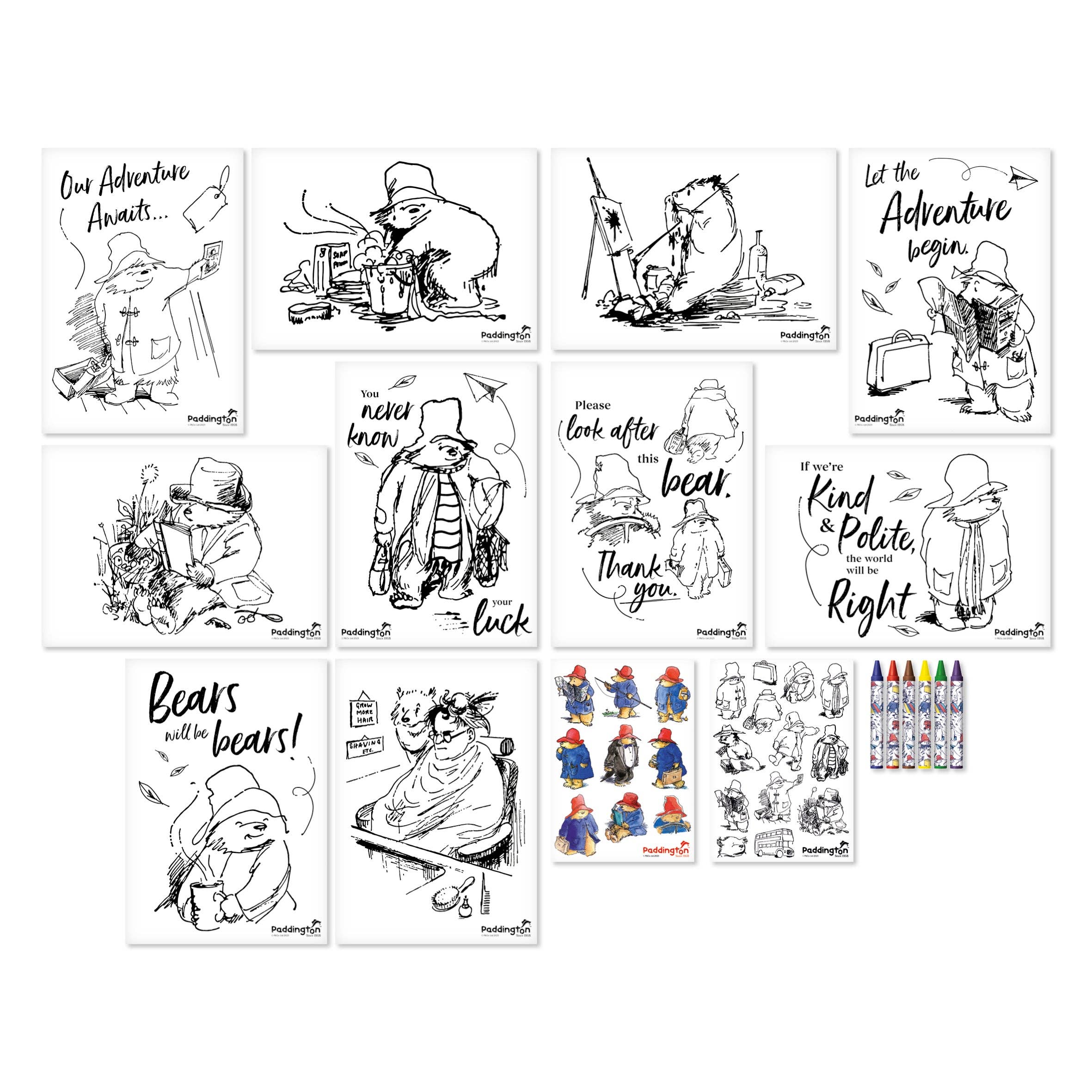 Robert Frederick Ltd – wholesale Colouring and activity book – kids and baby – Paddington Children's Colouring Set - Includes Crayons and Stickers2