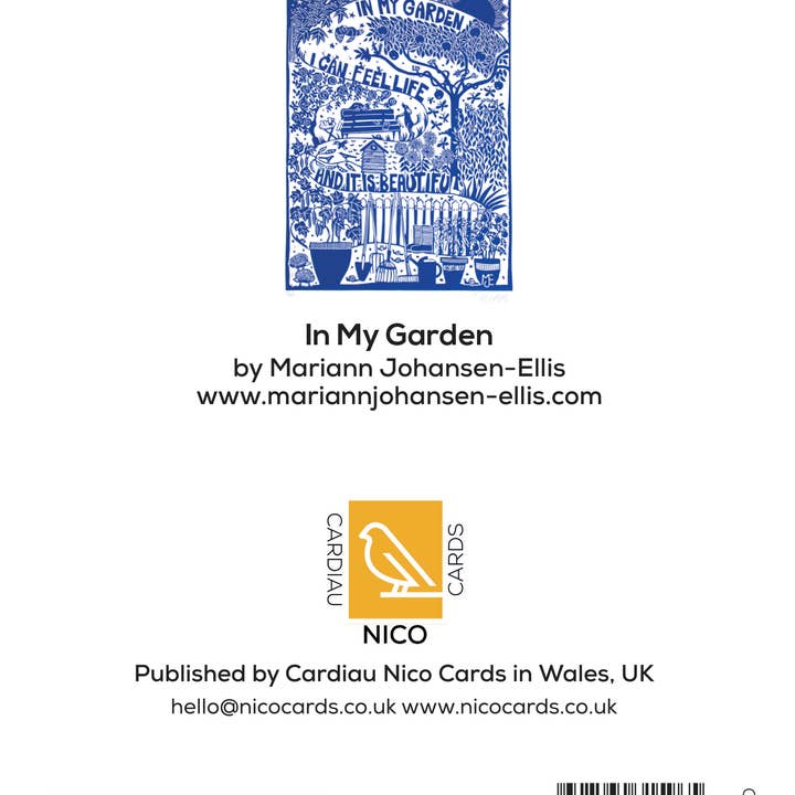 Cardiau Nico Cards - Wholesale Everyday greeting card - NC429 In My Garden - Mariann Johansen-Ellis1