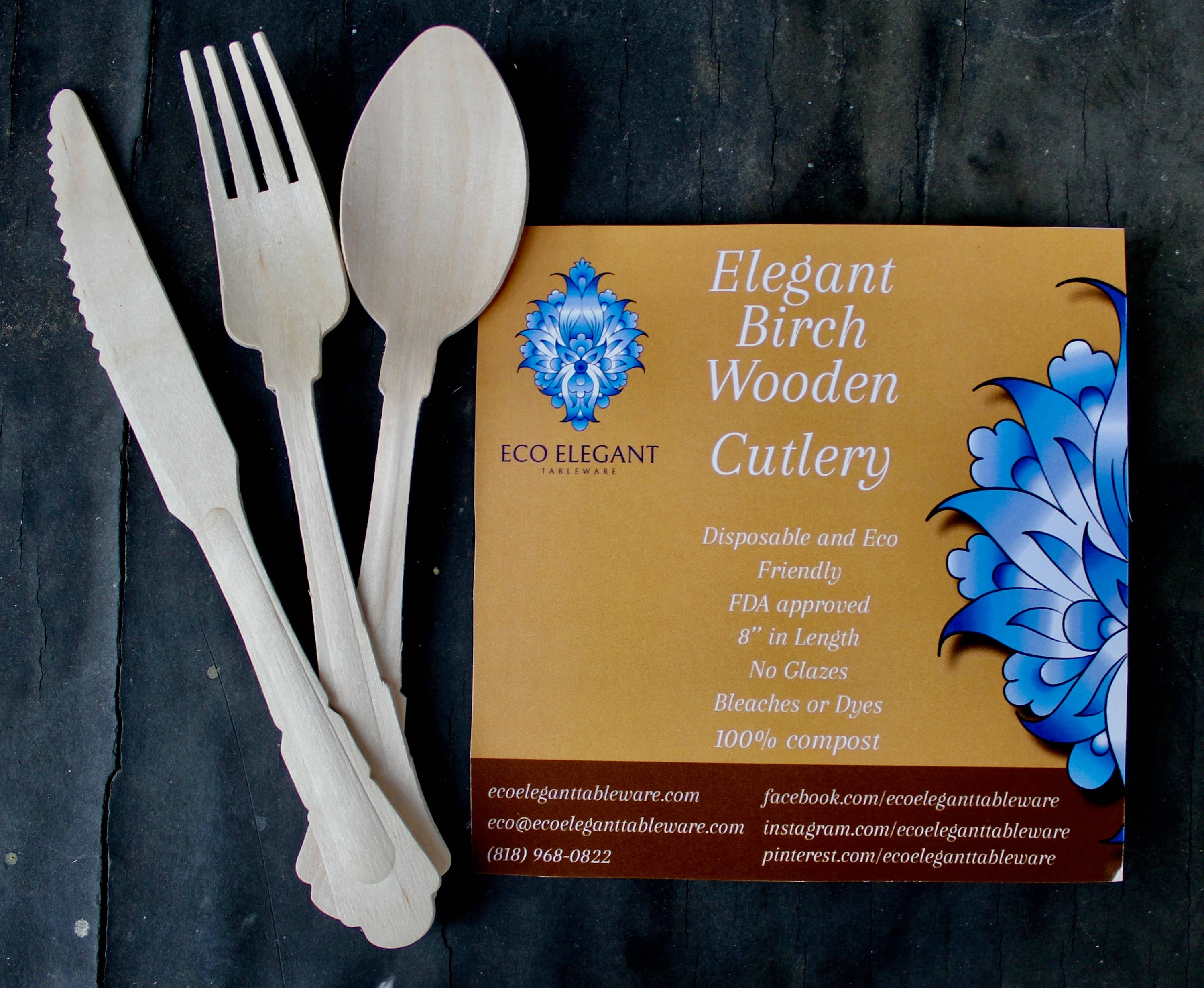 Eco Elegant Table Ware - Wholesale Assorted Cutlery Set - Disposble Wooden Cutlery Set From Birch Wood  Compostable And Biodegradable3