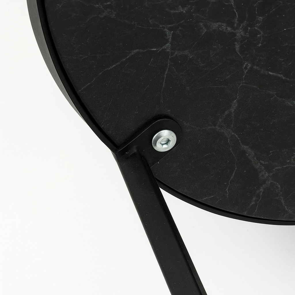 India Curated - Wholesale Side Table - Side Table with Black Marble Top & Metal Frame2