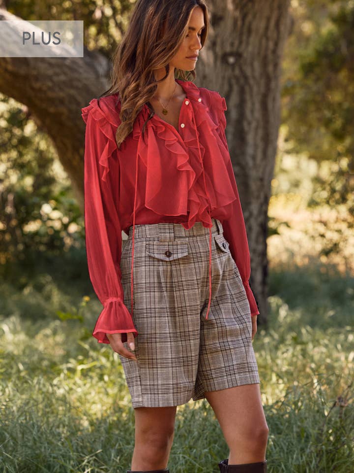 Plus Sheer Chiffon Blouse for wholesale by Oddi