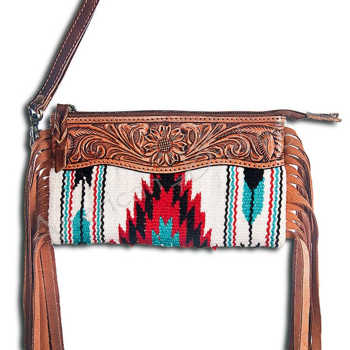 LC-ADBGZ157DAR1 Wristlet Genuine Western Leather Women Bag for wholesale by LS Western